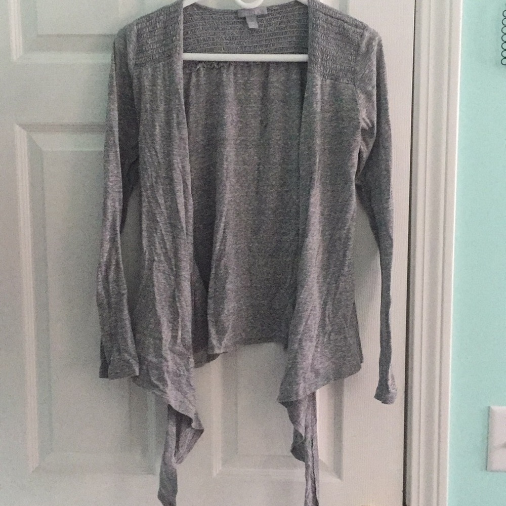 Gray Draped Scrunch Sweater